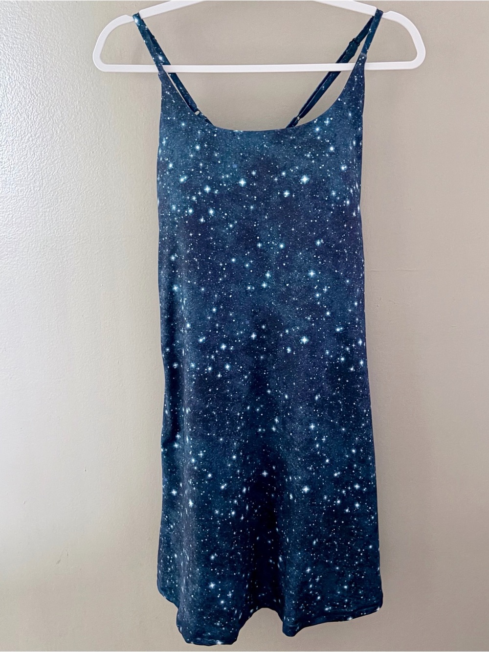 CVG Constellation Galaxy Print Exercise Dress Built-In Shorts Pockets XL